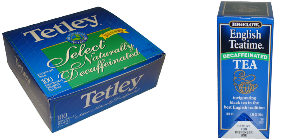 Tetley and Bigelow Decaf Tea Bags