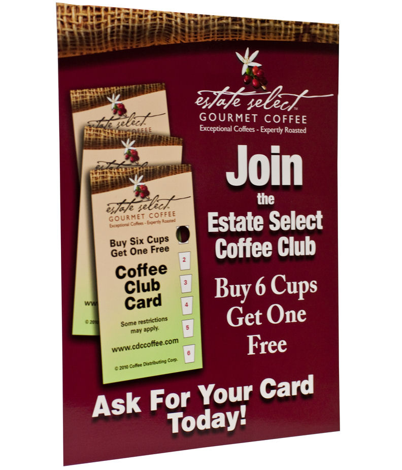 Estate Select Coffee Club Sign