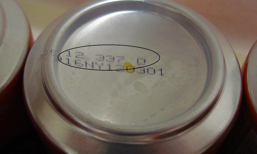 Soda can expiration date