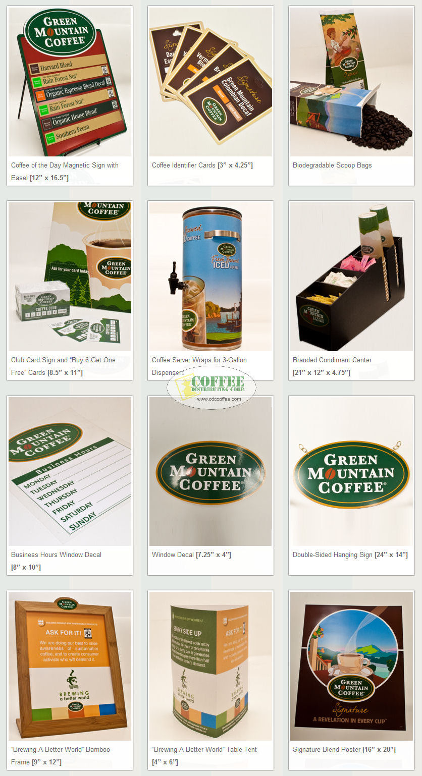 Green Mountain Wholesale Point of Sale Material