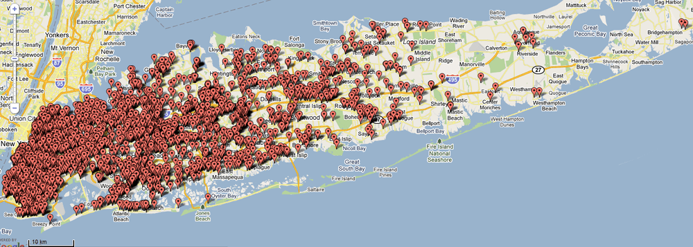 Long Island Delivery Area: Nassau & Suffolk