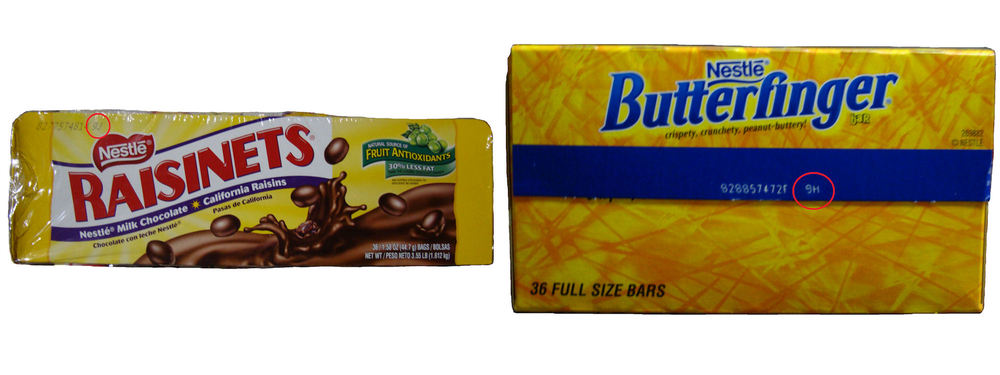 Reese's Pieces and Butterfinger Expiration Date Codes