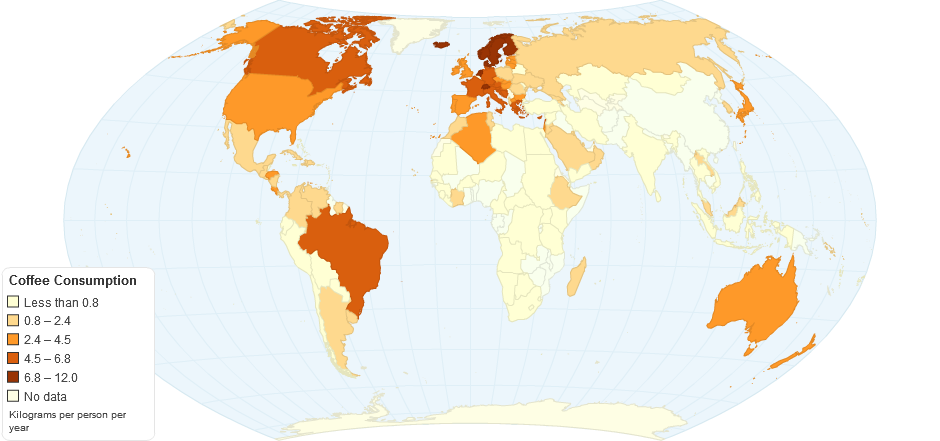 Per Capita Coffee Consumption By Country